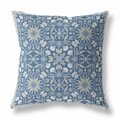 Homeroots 28 in. Paisley Indoor & Outdoor Throw Pillow Blue & Gray 414772